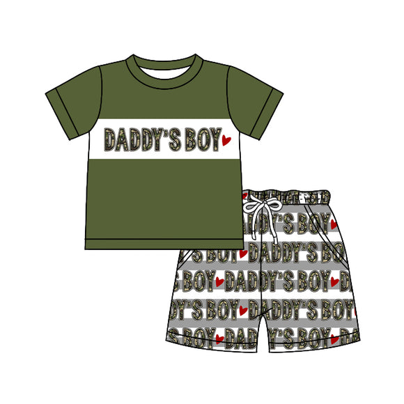 BSSO0531--pre order daddy's boy short sleeve shirt and shorts boy outfits