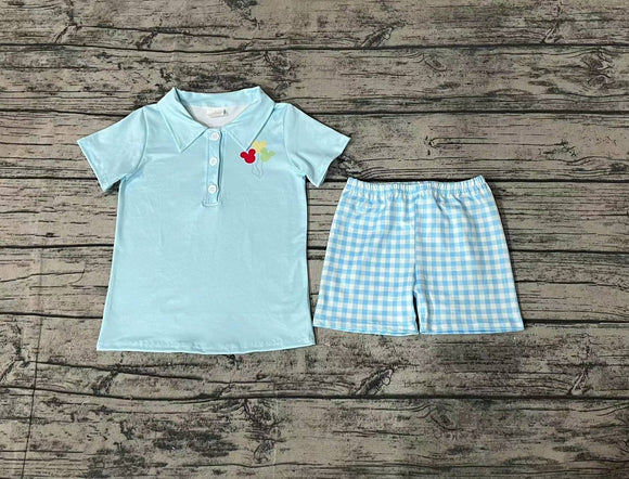Aqua mouse balloon polo shirt shorts boys summer clothes