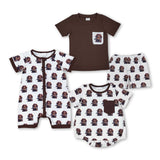 Family Matching Baby girls boys brown hunting dog duck outfits romper