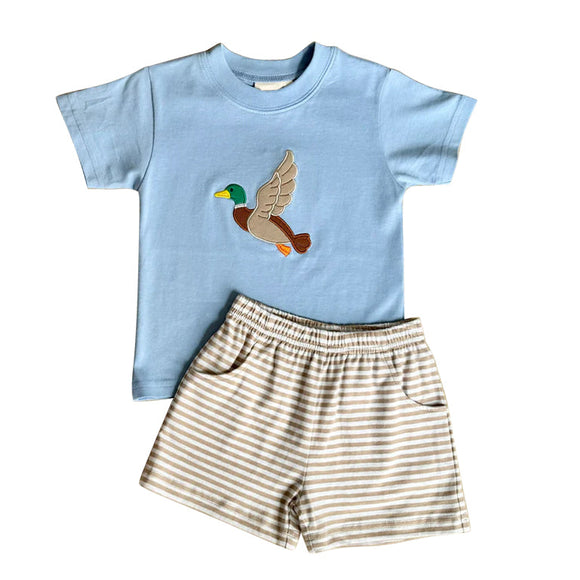 Duck top stripe pockets shorts kids boys clothing