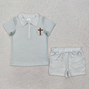 BSSO1025 baby  boy clothes cross toddler boy easter summer outfits