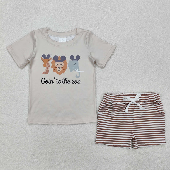 BSSO1109 Boys zoo stripe shorts Outfits