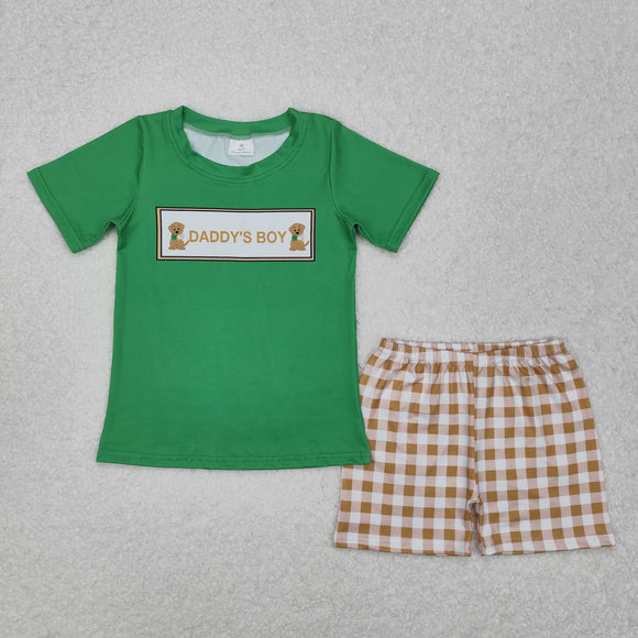 BSSO1131 Boys daddy‘s boy green shorts Outfits