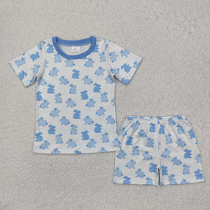 BSSO1163 Boys Easter blue bunny shorts Outfits