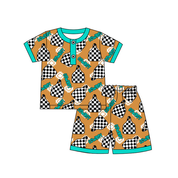 Pre-order BSSO1219 Boys cowboy shorts pajamas（Deadline Jan.11）