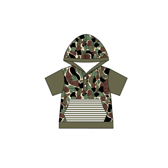 BT0456--pre order short sleeve camo hoodie