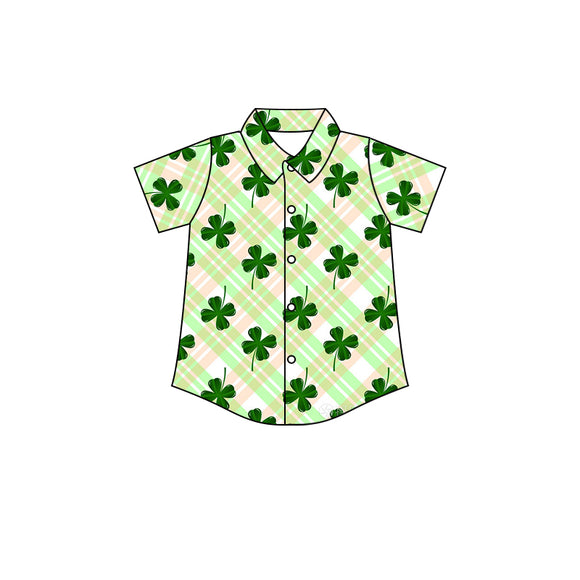 BT0527--pre order short sleeve green leaves T- shirt
