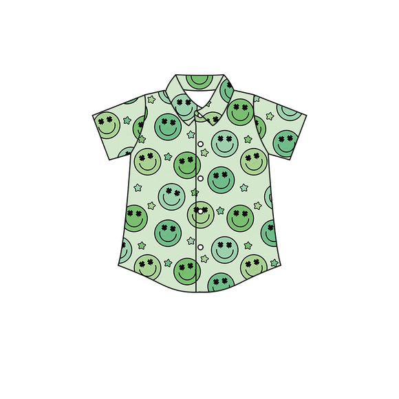 BT0528--pre order short sleeve smile star green T- shirt