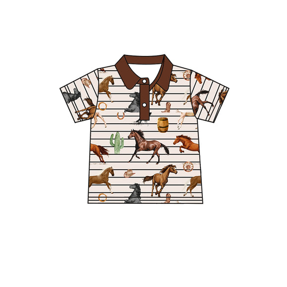 BT0537--pre order horse brown T- shirt