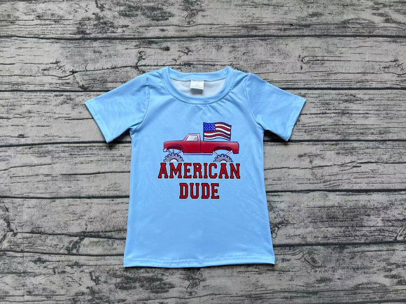 American dude flag truck boys 4th of july shirt