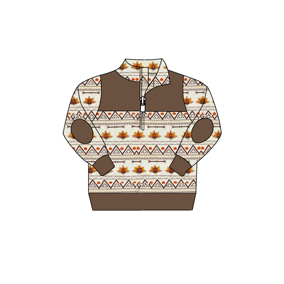 BT0714 pre order Long sleeves Thanksgiving Day Aztec boy pullover