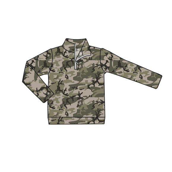 BT0719 pre order Long sleeves camo green boy pullover