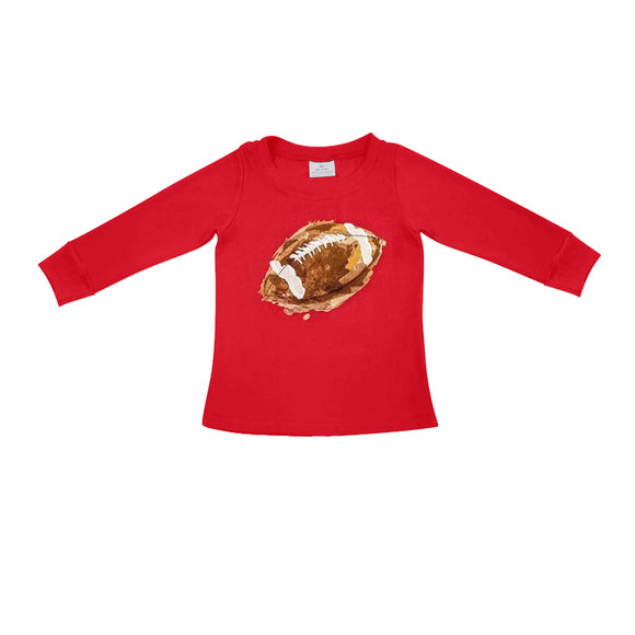 BT0727 pre order long sleeves cotton football red boy top