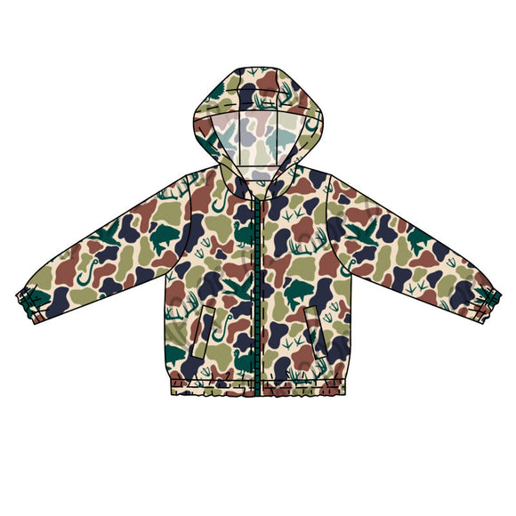 Pre-order GT0764 Boys camo hooded coat