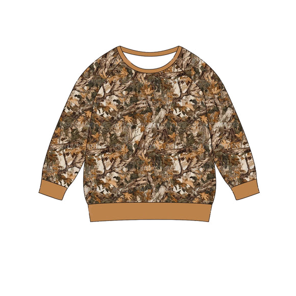 Pre-order BT0885 long sleeve hunting  brown top