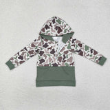 BT0914 long sleeve hunting green zipper pullover