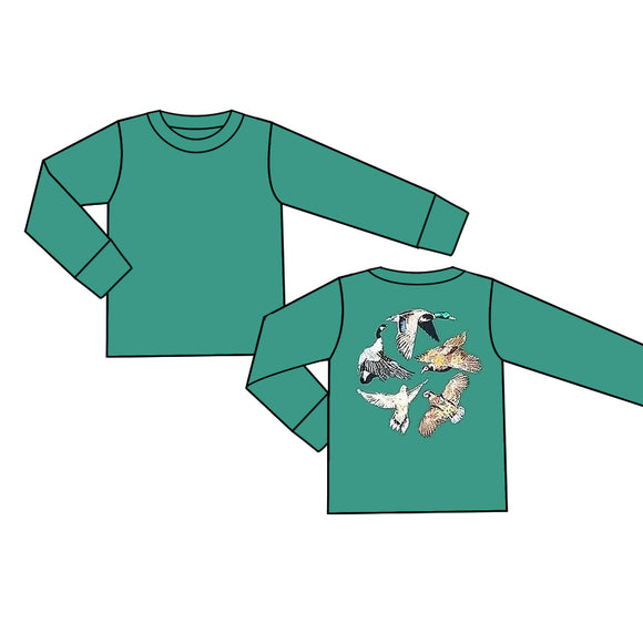 Pre-order BT0951 long sleeve hunting ducks green top