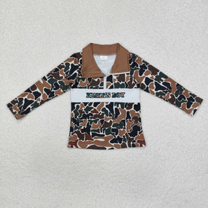 BT0973 long sleeve embroidery camo mama's boy pullover