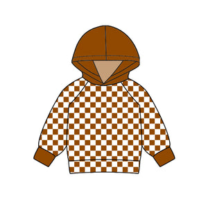 Pre-order BT0975 long sleeve brow checkerboard hoodies