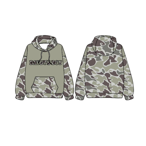 Pre-order BT0985 long sleeve daddy's boy camo hoodies