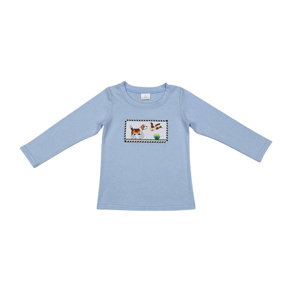 BT1007  embroidery hunting boy winter top shirt