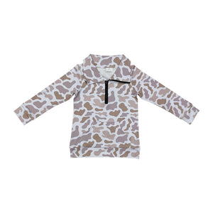 BT1040 long sleeve camo milk silk kids zipper pullover