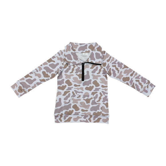 BT1040 long sleeve camo milk silk kids zipper pullover