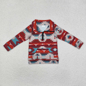 BT1065 toddler boy clothes aztec boy winter top pullover