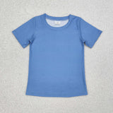 BT1082 Boys dog boat blue short sleeve shirt top