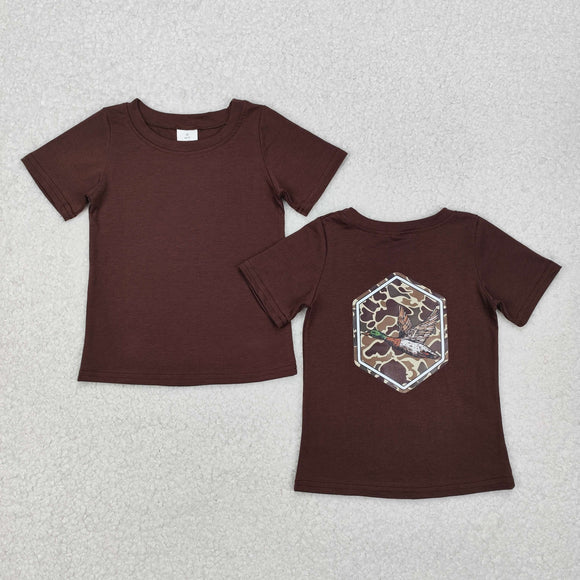 BT1090 Boys brown vinyl duck short sleeve shirt top