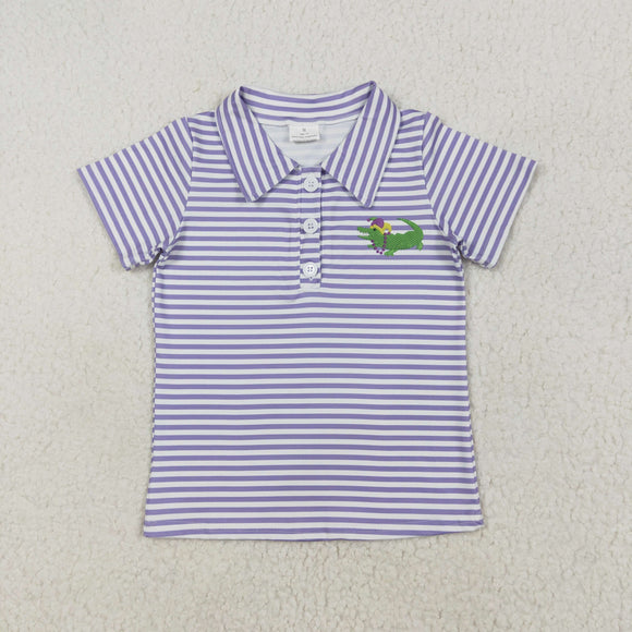 BT1092 Boys stripe crocodile short sleeve shirt top