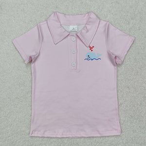 BT1105 baby boys Valentine's Day pink shirt top