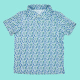 Pre-order BT1113 baby boys blue green seahorse shirt top （Deadline Dec.18）