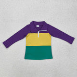 BT1130 Boys Mardi Gras long sleeve zipper top