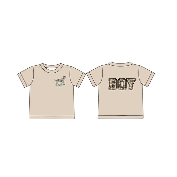 Pre-order BT1139 baby boys cam dog BOY short sleeves shirt top  (Deadline Jan.11)