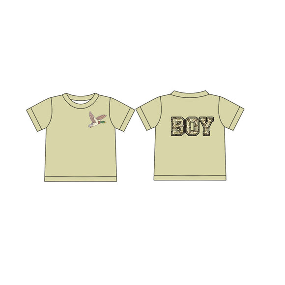 Pre-order BT1141 baby boys green duck cam BOY short sleeves shirt top  (Deadline Jan.11)