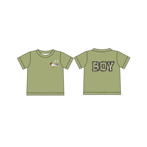 Pre-order BT1142 baby boys green duck cam BOY short sleeves shirt top  (Deadline Jan.11)