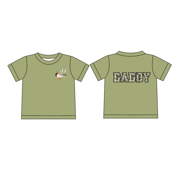 Pre-order BT1147 Adult men green duck cam DADDY short sleeve shirt top  (Deadline Jan.11)