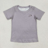 BT1149 baby boys grey dog short sleeves shirt top