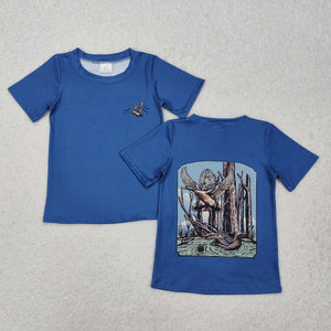 BT1150 baby boys duck blue short sleeves shirt top