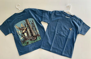 Pre-order BT1150 baby boys duck blue short sleeves shirt top  (Deadline Jan.13)