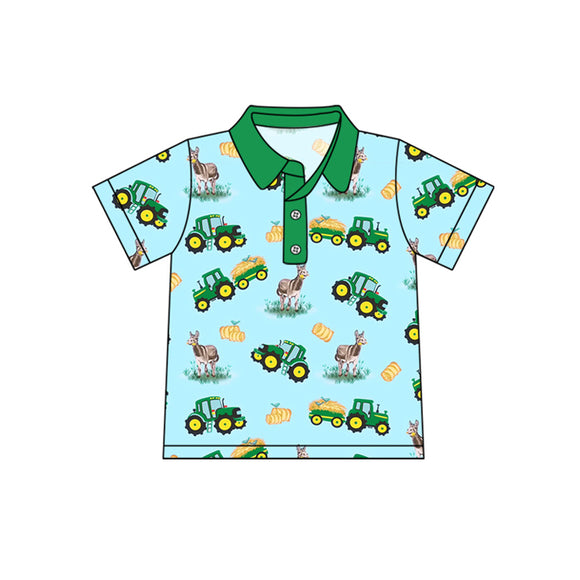 Pre-order BT1151 summer short sleeve Farm tractor boy polo top (Deadline Jan.16)