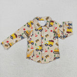 BT1254 Christmas baby boys Fire engine button shirt top