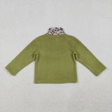 BT1308 baby boys green camo zipper hoodies top