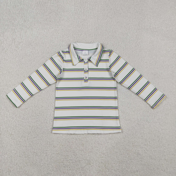 BT1375 long sleeve striped boys top  12/18M-7/8T