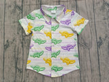 10.1 Pre-order BT1393  baby boys Crocodile button short sleeve shirt top