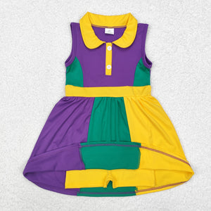 GSD1434 purple yellow green yoga  dress