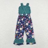SR0964--Sleeveless floral baby girls jumpsuit