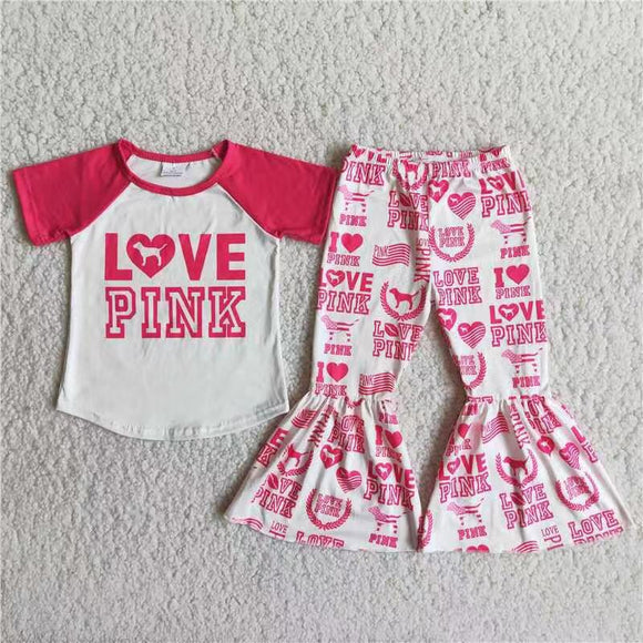summer girl clothing pink short sleeve  trouser outfits