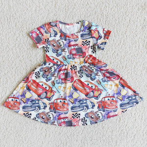 D3-2--cartoon short sleeve girls dress